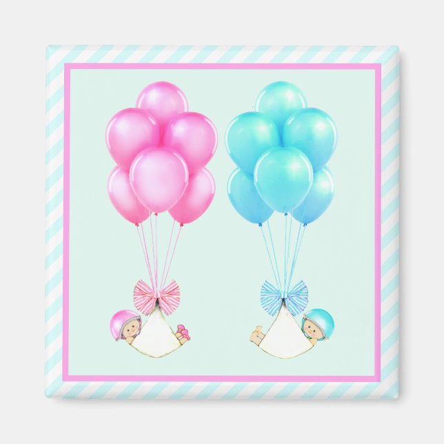 baby tvilling baby shower presenter magnet (Framsidan)
