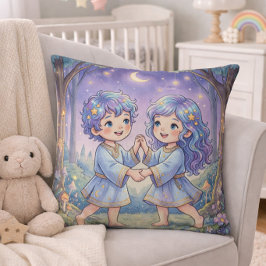 Baby Tvilling Zodiaken Barnkammare Barn Kudde