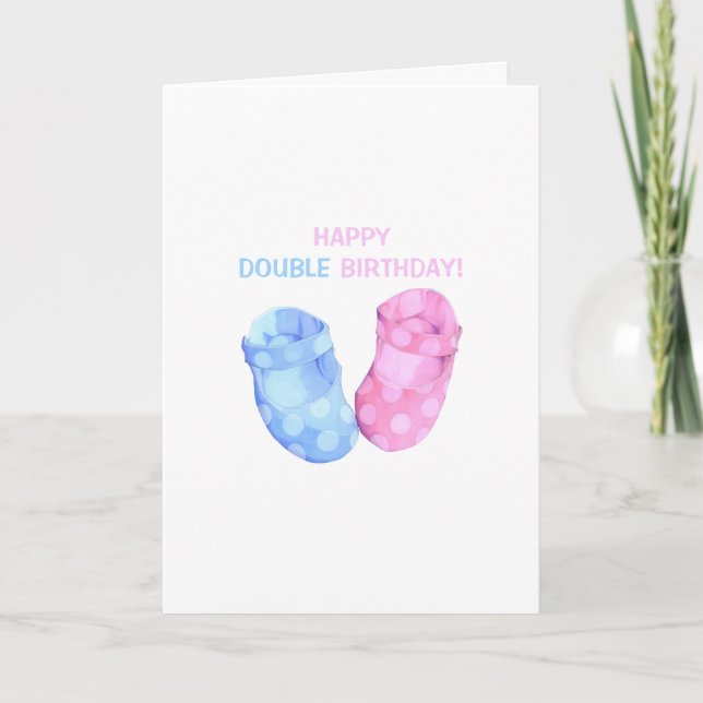 Baby Twillingar Bootyer födelsekort Kort (Framsida)