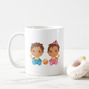 Baby Twillingar Boy and Girl Kaffemugg