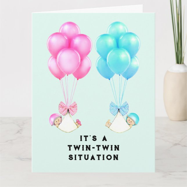 Baby Twillingar Gratulerara Kort (Framsida)