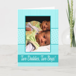 Baby Twin Boys Gay Pappor Birth Notice Meddelande