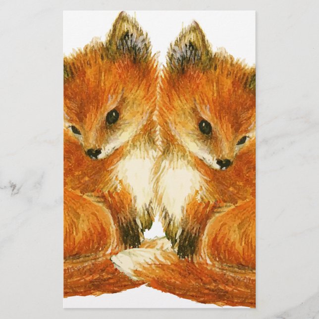 Baby Twin Foxes Brevpapper (Framsida)