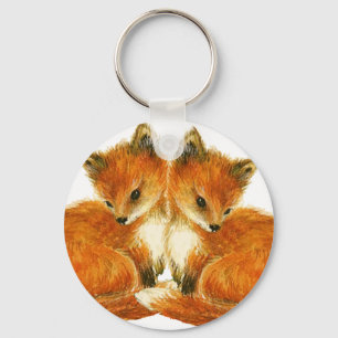 Baby Twin Foxes Nyckelring