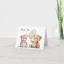 Baby Twin Nalle Tack Kort