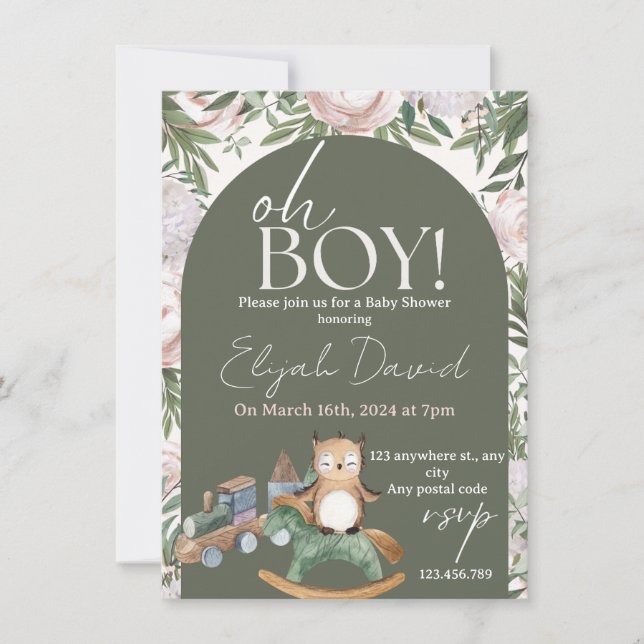 Baby uggla med choo Choo tåg (Framsida)