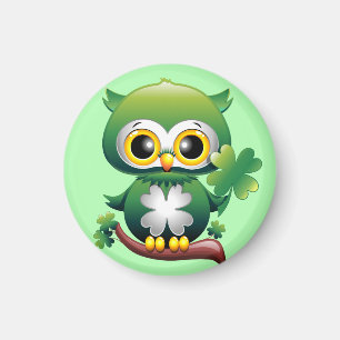 Baby Uggla St Patrick Paddy Tecknad Magnet