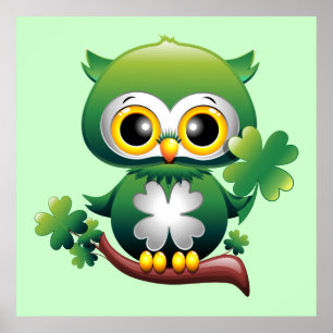 Baby Uggla St Patrick Tecknad Poster
