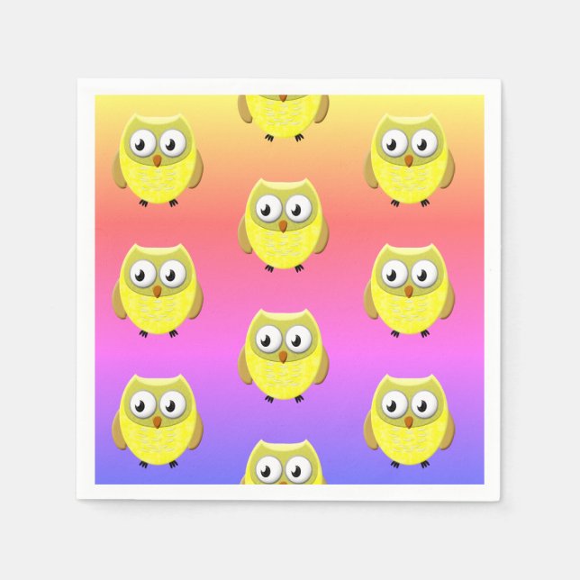 Baby Uggla Tecknad Napkins Pappersservett (Framsidan)