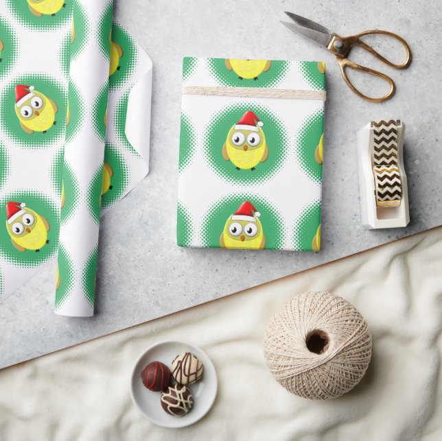 Baby Uggla Tecknad Santas Hat Presentpapper (Hantverk)