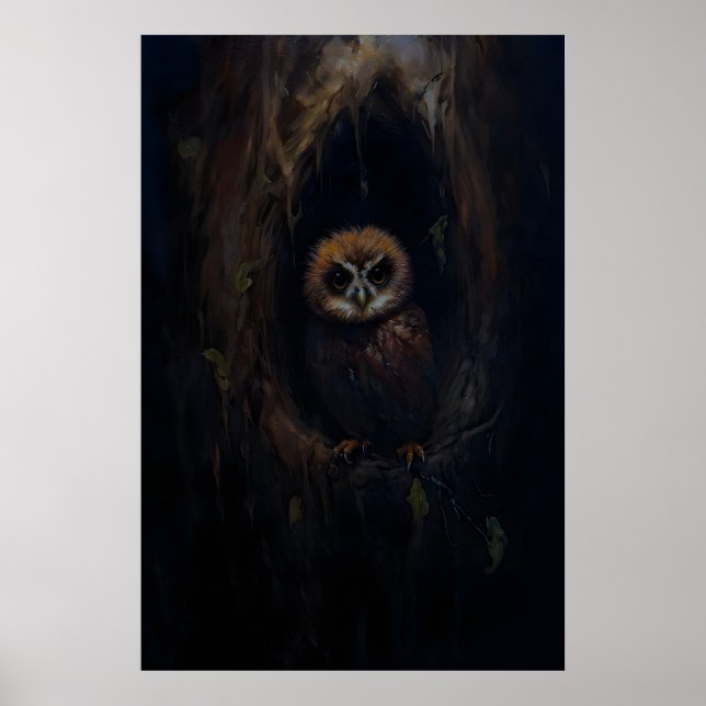 Baby Ugglor Träd Hålighet Mörk Akademi, Dyster Väg Poster (Framsidan)