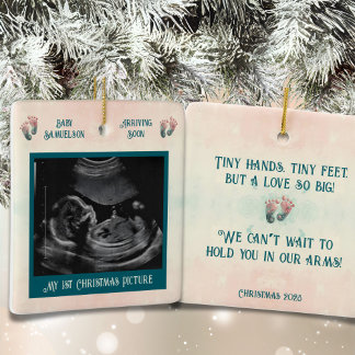 Baby Ultraljud 1:a julen Gravid prydnad Julgransprydnad Keramik