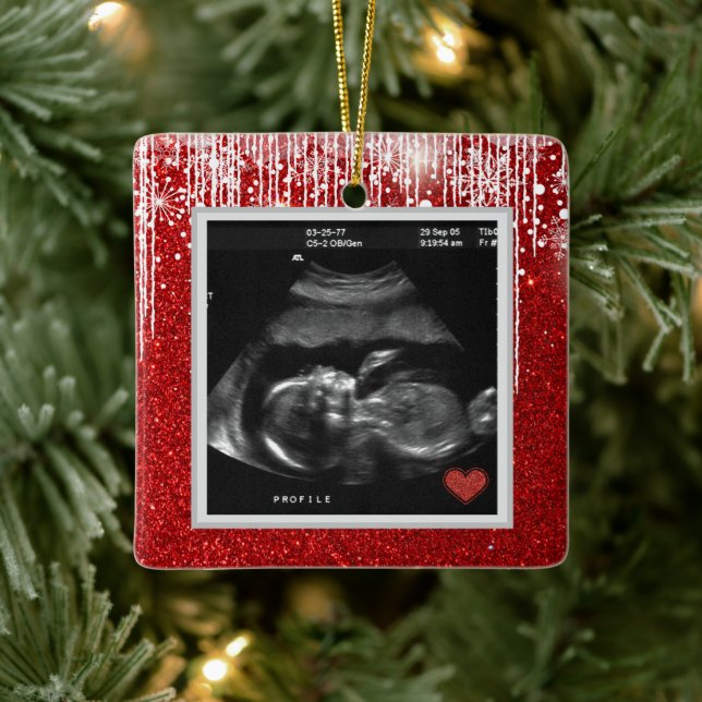 Baby Ultraljud kommer snart Photo Julgransprydnad Keramik (Träd)