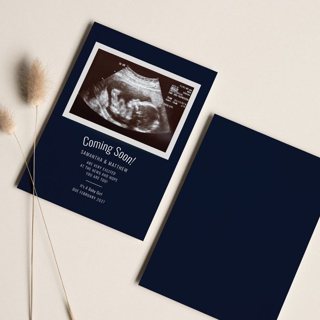 Baby Ultraljudsmeddelande om Gravid av foto (Pregnancy Announcement Sonogram Ultrascan Card)