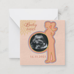 Baby Ultrasound Keepsaké Anteckningskort
