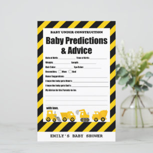 Baby under Construction Baby Shower Game tryckt