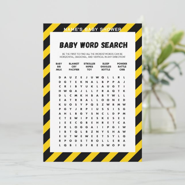 Baby Under Construction Game - Redigerbart Namn, 5 Inbjudningar (Stående Fram)