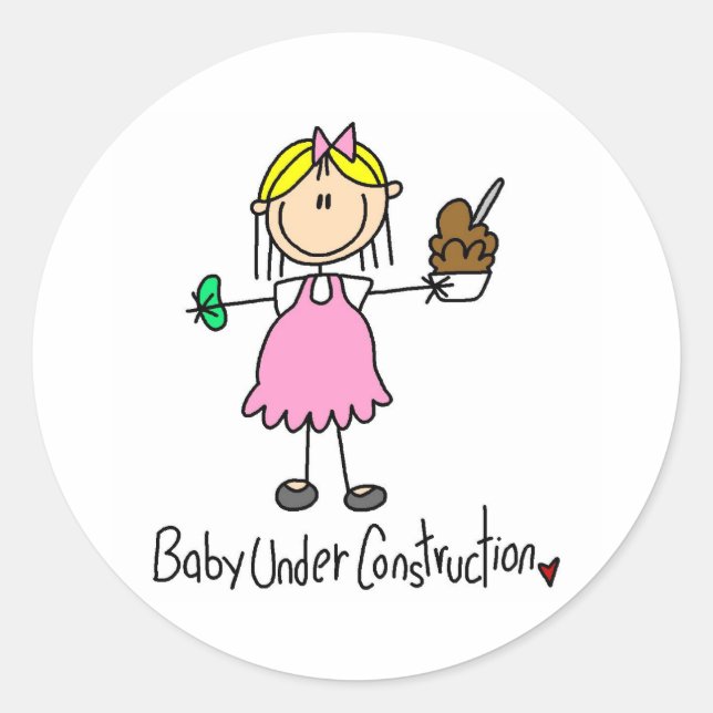 Baby Under Construction Klistermärke (Framsida)
