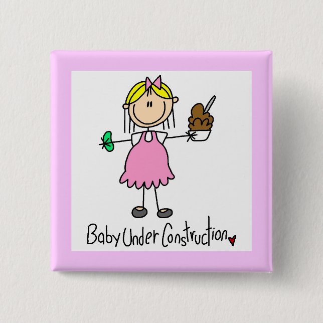 Baby Under Construction T-shirts och presenter Knapp (Framsida)