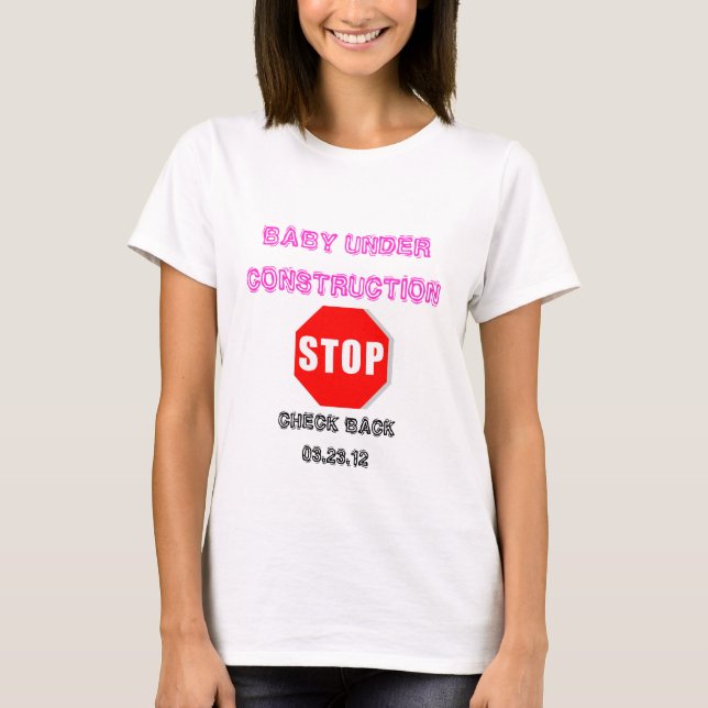 Baby under den gravida t-skjortan för konstruktion t-shirt (Framsida)