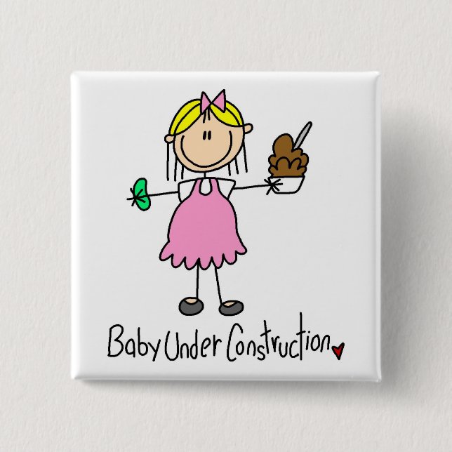 Baby under konstruktionsTshirts och gåvor Knapp (Framsida)