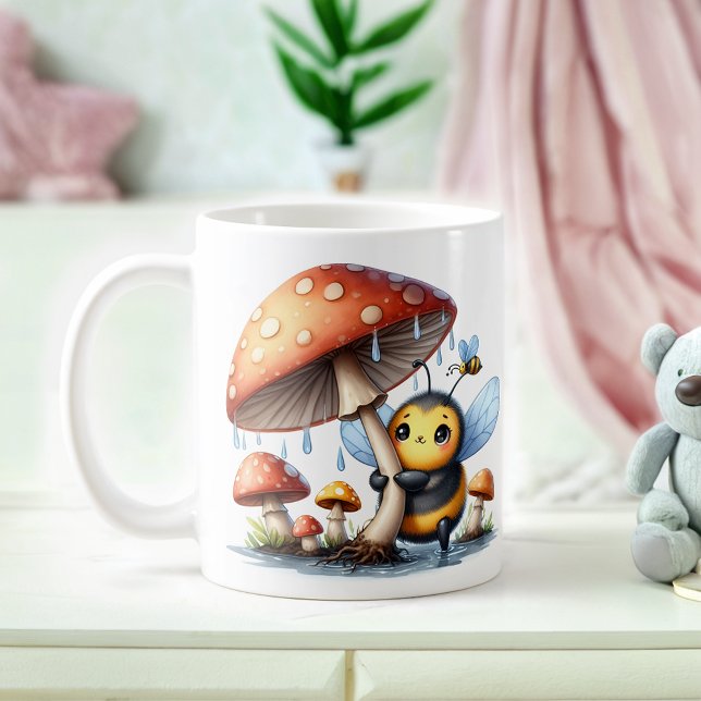 Baby under Mushroom Umbrella Kaffemugg (Skapare uppladdad)