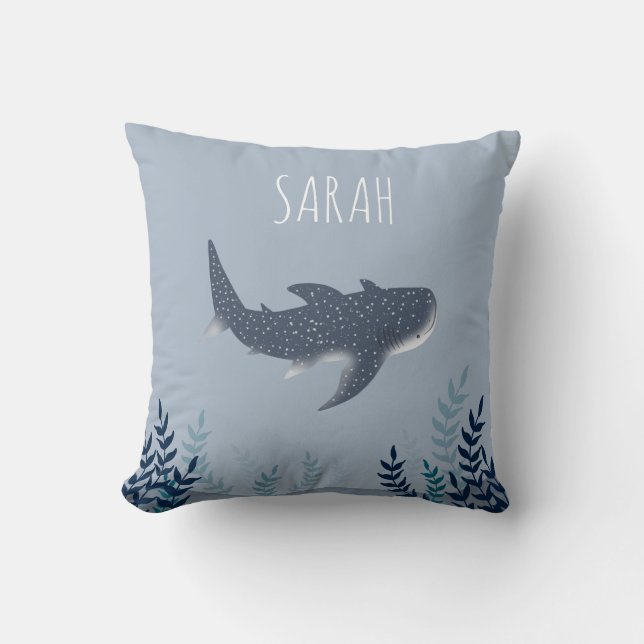 Baby under Sea Whale Shark namn Kudde (Framsida)