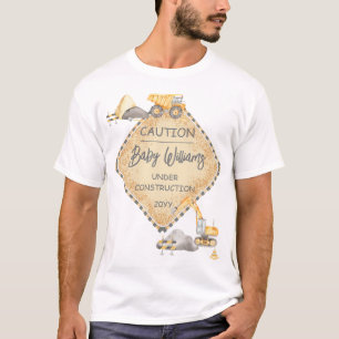 Baby under uppbyggnad Lastbil Boy Baby Shower T Shirt