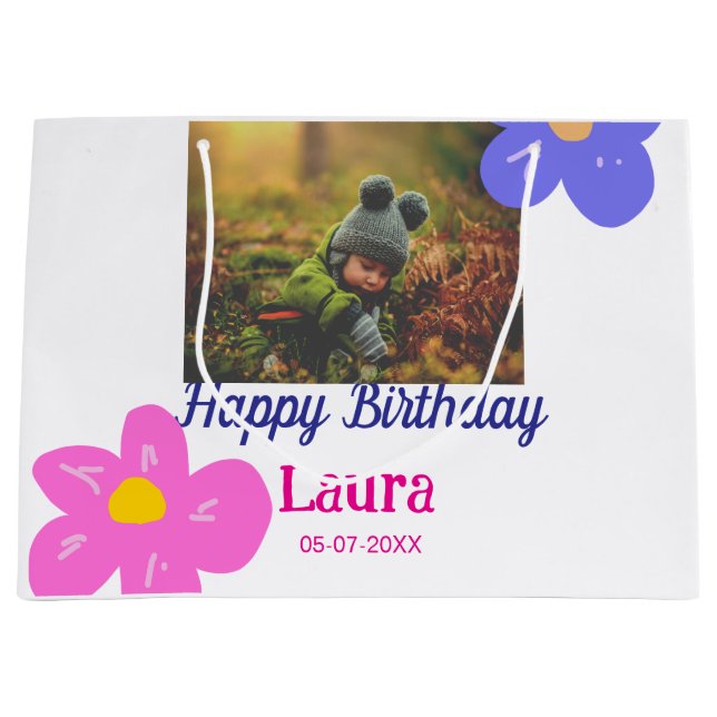 Baby-ungar, första födelsedag, lägg till namn datu (Framsidan)