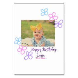 Baby-ungar, första födelsedag, lägg till namn datu bordsnummer