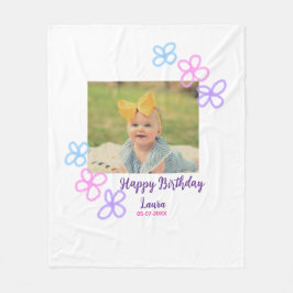 Baby-ungar, första födelsedag, lägg till namn datu fleecefilt