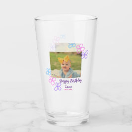 Baby-ungar, första födelsedag, lägg till namn datu glaskopp