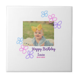 Baby-ungar, första födelsedag, lägg till namn datu kakelplatta