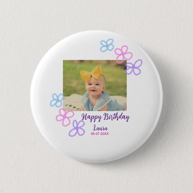 Baby-ungar, första födelsedag, lägg till namn datu knapp (Framsida)