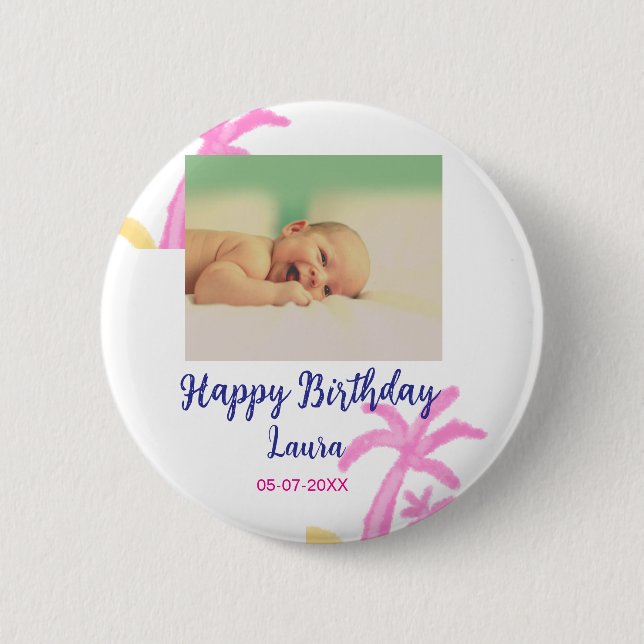 Baby-ungar, första födelsedag, lägg till namn datu knapp (Framsida)