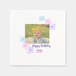 Baby-ungar, första födelsedag, lägg till namn datu pappersservett