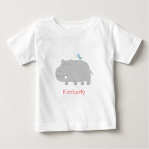 Baby & ungar: Gullig flodhäst med T-shirt