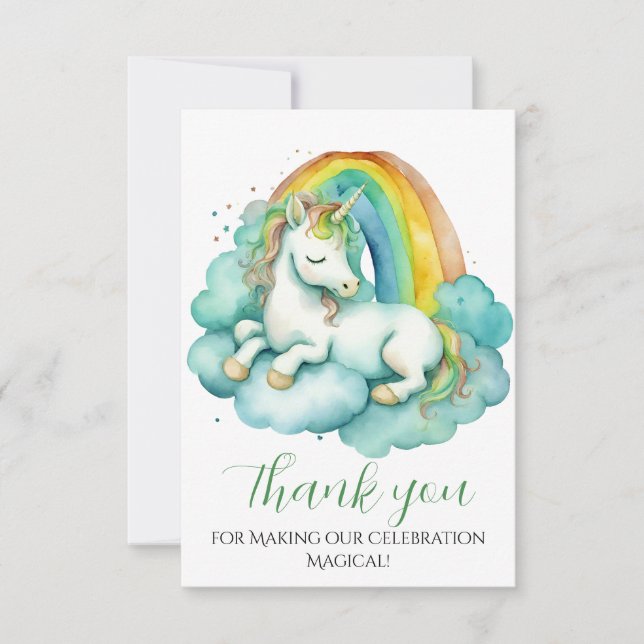 Baby Unicorn Baby Shower Tack Kort (Framsida)