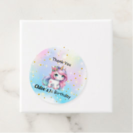 Baby Unicorn Birthday Tags Gåvor Etiketter
