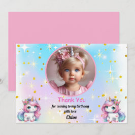 Baby Unicorn Birthday Thank You Cards! Tack Kort