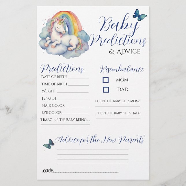 Baby Unicorn Boy Baby Predictions Adapter (Framsida)