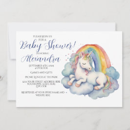 Baby Unicorn Boy Baby Shower Inbjudningar