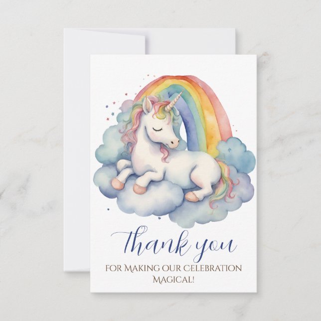 Baby Unicorn Boy Baby Shower Tack Kort (Framsida)