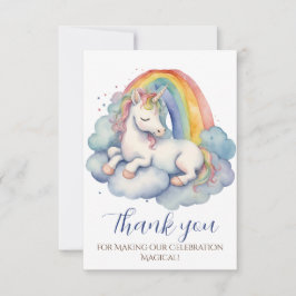 Baby Unicorn Boy Baby Shower Tack Kort