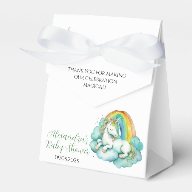 Baby Unicorn Gender Neutral Baby Shower Presentaskar (Framsidan Sidan)