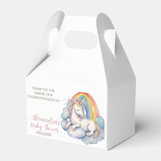 Baby Unicorn Girl Baby Shower Presentaskar (Framsidan Sidan)