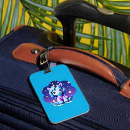 Baby Unicorn in PJ's Luggage Tag Bagagebricka