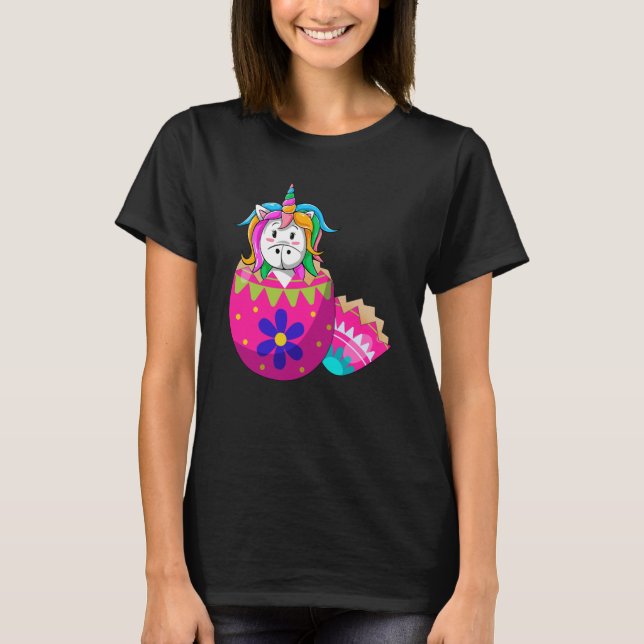 Baby Unicorn-kläckning från Påskägget Påsk T Shirt (Framsida)