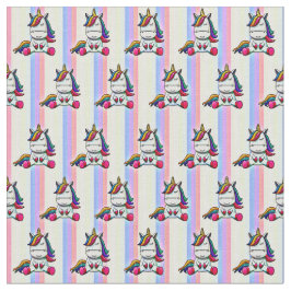 Baby Unicorn med Rainbow Background Tyg