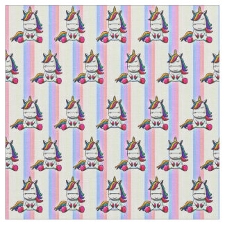 Baby Unicorn med Rainbow Background Tyg